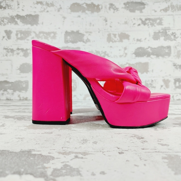 NEW Open Edit Kaia Platform High Chunky Block Heel Slip On Wedge Sandals M304 - Picture 5 of 15